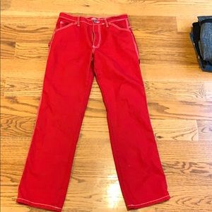 Vintage red boyfriend cut jeans
